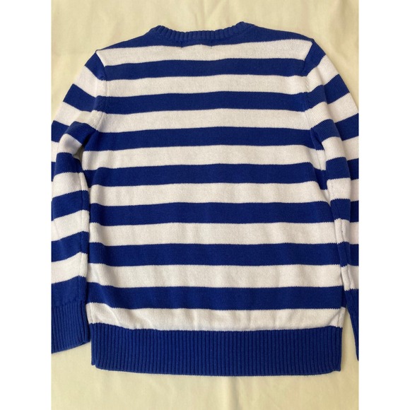 Alex Stevens Kids Blue White Striped Shark Christmas Sweater Size 6 - Picture 5 of 8